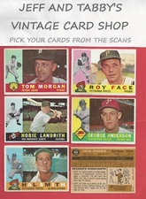 1960 TOPPS BASEBALL 177 - 568 / SEE DROP DOWN MENU FOR CARD YOU WILL RECEIVE