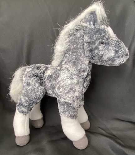 Douglas Cuddle Toys Gray Black Dapple Horse Foal - 10" Tall Plush Toy