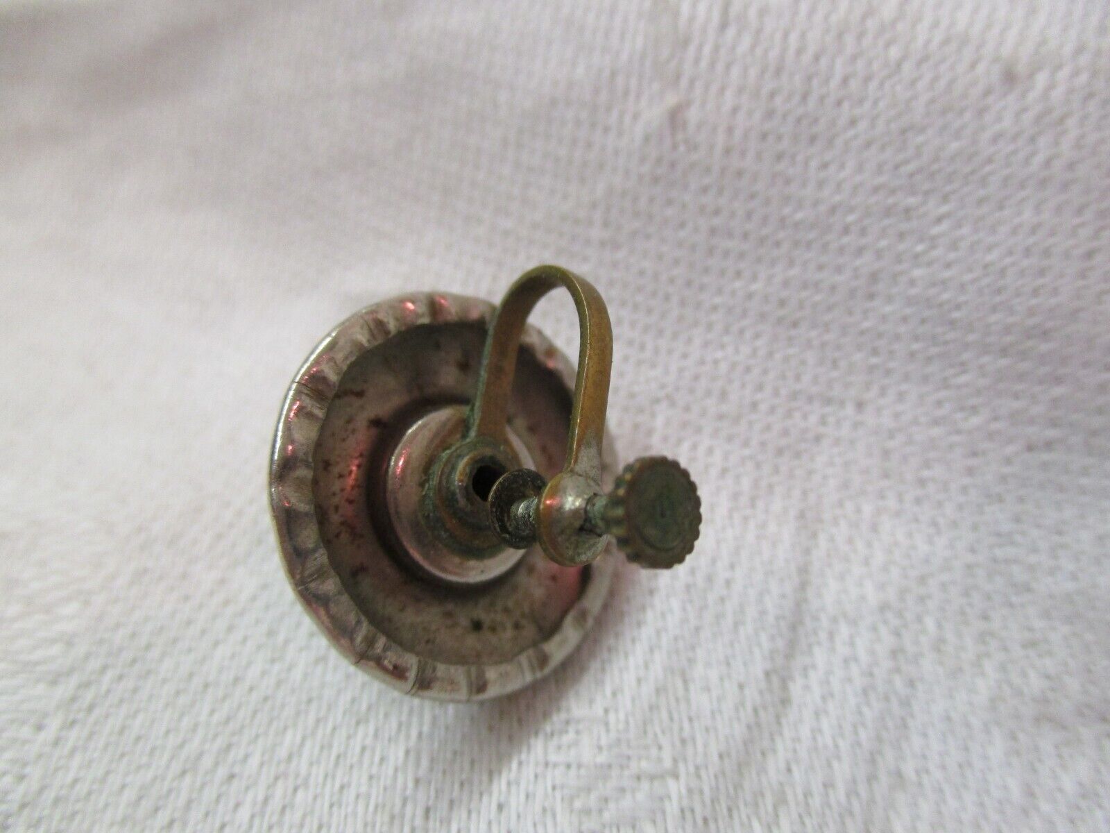 Vintage Old Pawn silver screw post Earrings with … - image 3