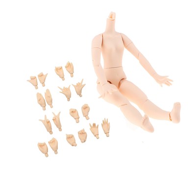 19 Joint Female Nude Body Doll Custom for Blythe Dolls DIY Supply Black Skin