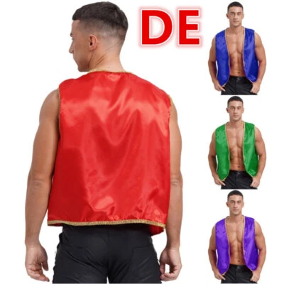 INHZOY DE Herren Festliche Weste Arabischer Prinz Orient Sultan Gilet Open Front Jacke