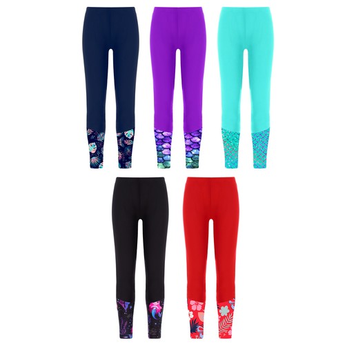 Girls Trousers Print Pants Fish Bottoms Fashion Swimwear Swim Casual Scales - Picture 2 of 64