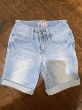 girls 7 YMI jean shorts nwot cute cuffed legs