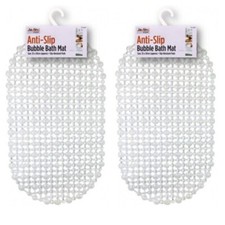 Image of 2x Non-Slip Bath Shower Mat - Waterproof Bathroom Toilet Bubble Mat 35x50cm