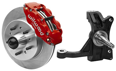 WILWOOD DISC BRAKES,2.5'' DROP PROSPINDLES,FR,71-87 C10,C15,2WD,12.19'',RED,5 LUG