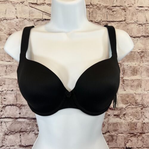 Dominique Apparel Solid Black Under Wire Adjustable Strap T Shirt Bra Size 32 DD - Picture 1 of 5