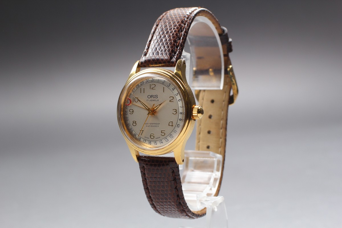 Vintage Oris Pointer Date 302-7285B Hand Winding Gold Mens Vintage Oris Pointer Date 302-7285B Hand Winding Gold Mens