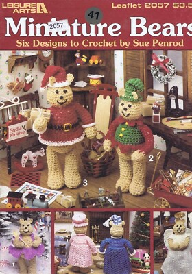 Miniature Bears Six Designs to Crochet by Sue Penrod Leisure Arts Leaflet 2057