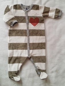 Pyjama Velours Blanc Taupe Coeur Fille 3 Mois Petit Bateau Ebay