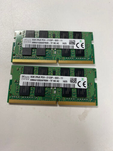 Lot of 2 - SK Hynix 8GB PC4 -2133P DDR4 SODIMM Laptop RAM 16Gb Total memory - Picture 1 of 1