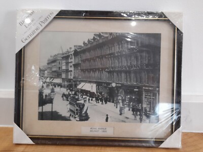 Vintage Druck Stadtbild Royal Avenue Belfast 1895, gerahmter Druck von Memory Lane.