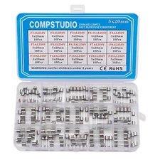 15Value 150pcs 5x20mm Fast Blow fuses Assortment 1 2 3 3.15 4 5 6 6.3 7 8 10 15A
