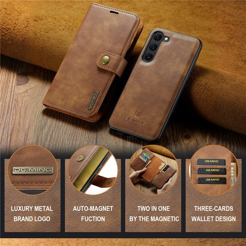 Funda tipo billetera de cuero de lujo para Samsung S25 S24 S23 S22 S21 S20 Ultra Plus Foto 4 de 4