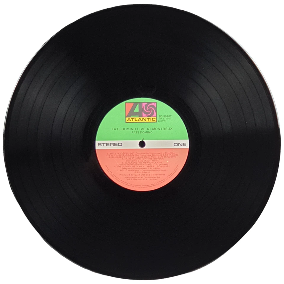 Vtg HELLO JOSEPHINE Fats Domino Live Montreux Vinyl 1974 Atlantic Aus 33 Rpm 12" - Image 4 of 4