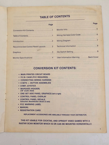 KIT DE CONVERSIÓN KONAMI RUSH 'N ATAQUE MANUAL DE INSTRUCCIONES - Imagen 2 de 3