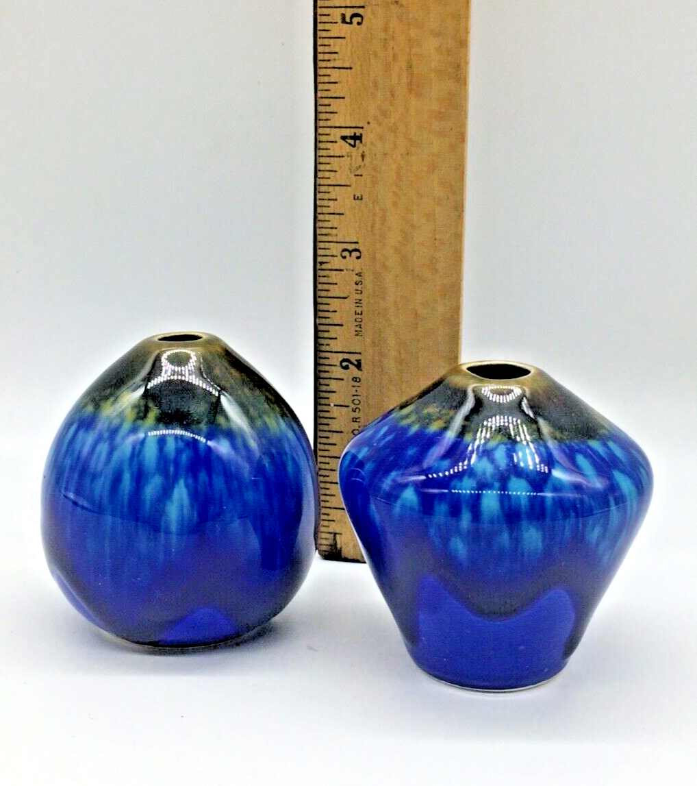 Miniature 2 Japanese Ceramic Art Weed 2.5
