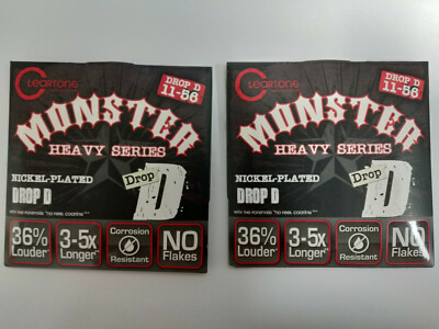  2 SETS Cleartone Monster Heavy Series electric guitar STRINGS - Drop D 11-56 