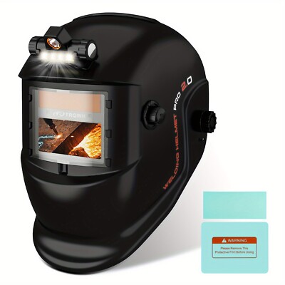 TRQWH Solar-Powered Auto Darkening Welding Helmet with True Color