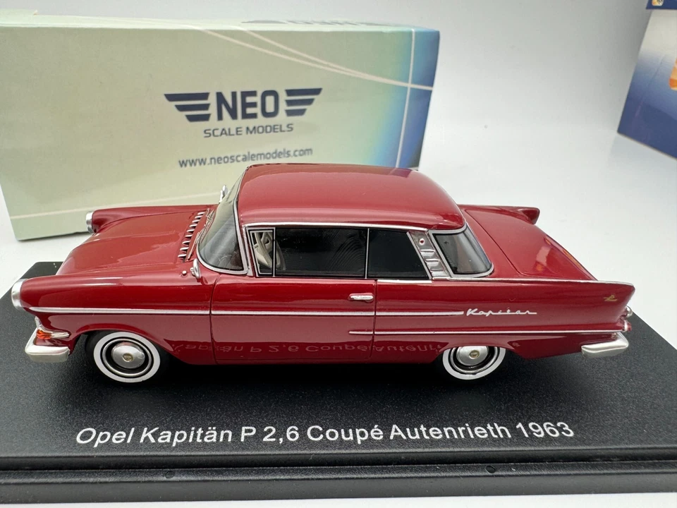 Opel Kapitan P2.6 cupé Autenrieth 1963 rojo oscuro #295 NEO 1/43 Foto 2 de 4