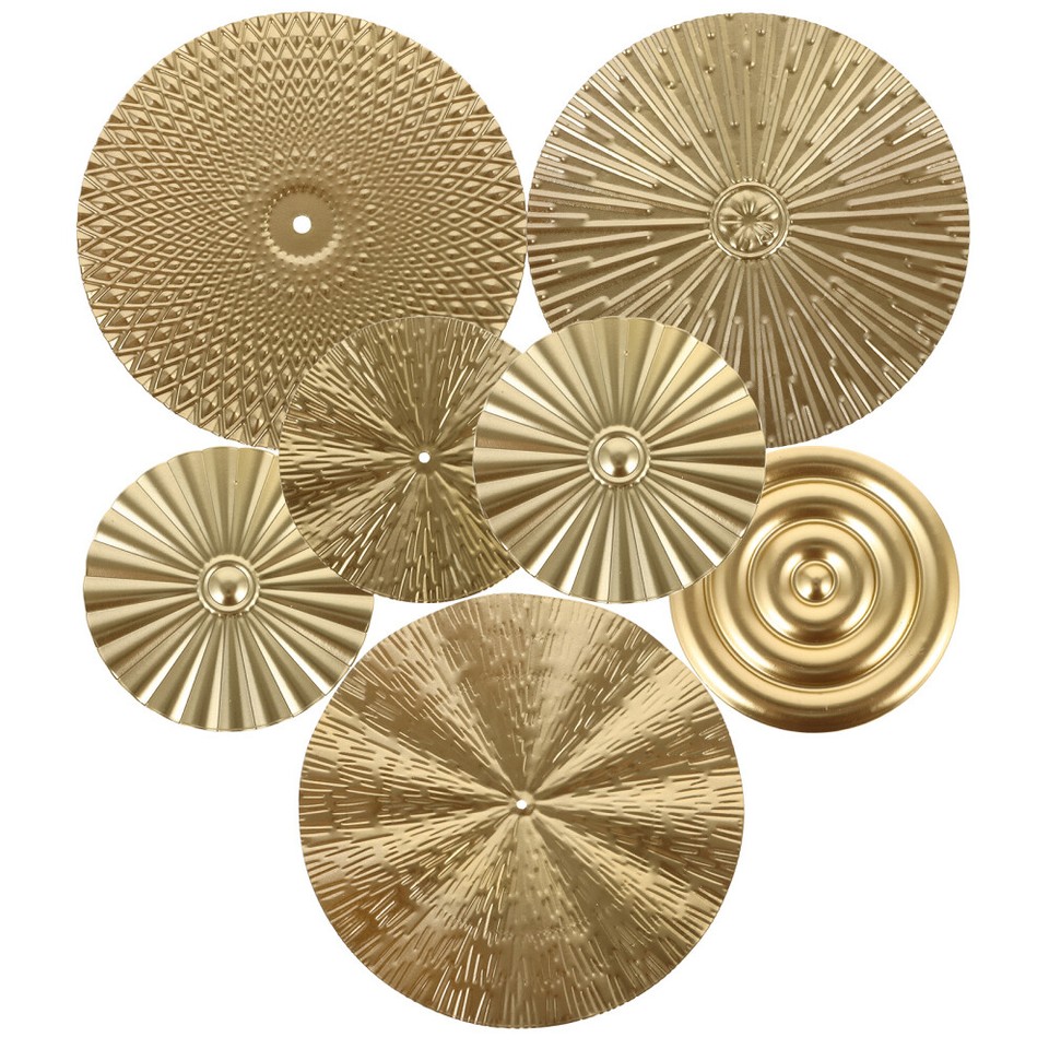 Big Circle Wall Decor Gold Accessories for Living Room Art Circles