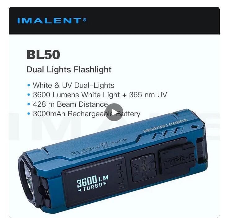IMALENT (イマレント) BL50 Dual Light Sources EDC Flashlight IMALENT BL50