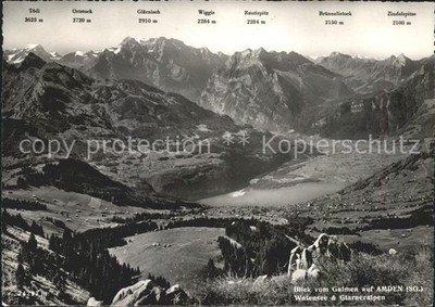 Amden Walensee SG Panorama Blick vom Gulmen Walensee Glarner Alpen