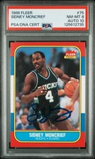1986 Sidney Moncrief signed card Fleer #75 PSA 8 AUTO 10 GEM MINT High Grade