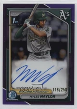 2024 Bowman Chrome Prospect Purple Refractor /250 Myles Naylor #CPA-MN Auto