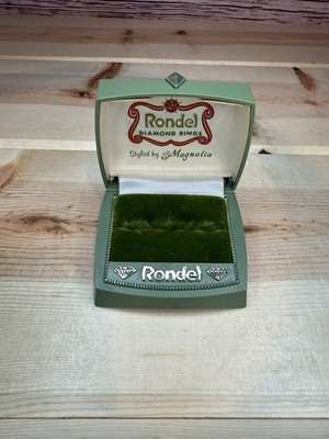 RONDEL-Celluloid Ring Presentation Box  Rocket Jewelry Box-Green-VTG-Plastic.