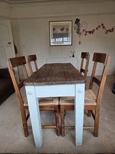 Rustic Farmhouse Dining Table with 4 Chairs