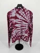 Calvin Klein Jeans Tie Dye Mock Cuello Sudadera Mujer L Rosa Algodón Nuevo con Etiquetas