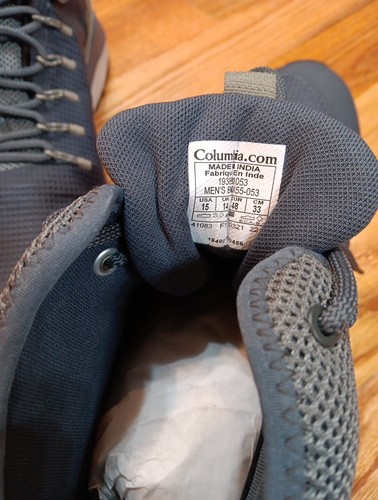 Men's Columbia Trailstorm Mid Waterproof Boot Graphite 15 New! - Picture 8 of 11