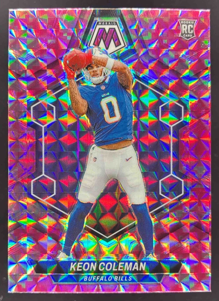 2024 Panini Football Mosaic Keon Coleman Camo Pink Prizm #333 RC Buffalo Bills