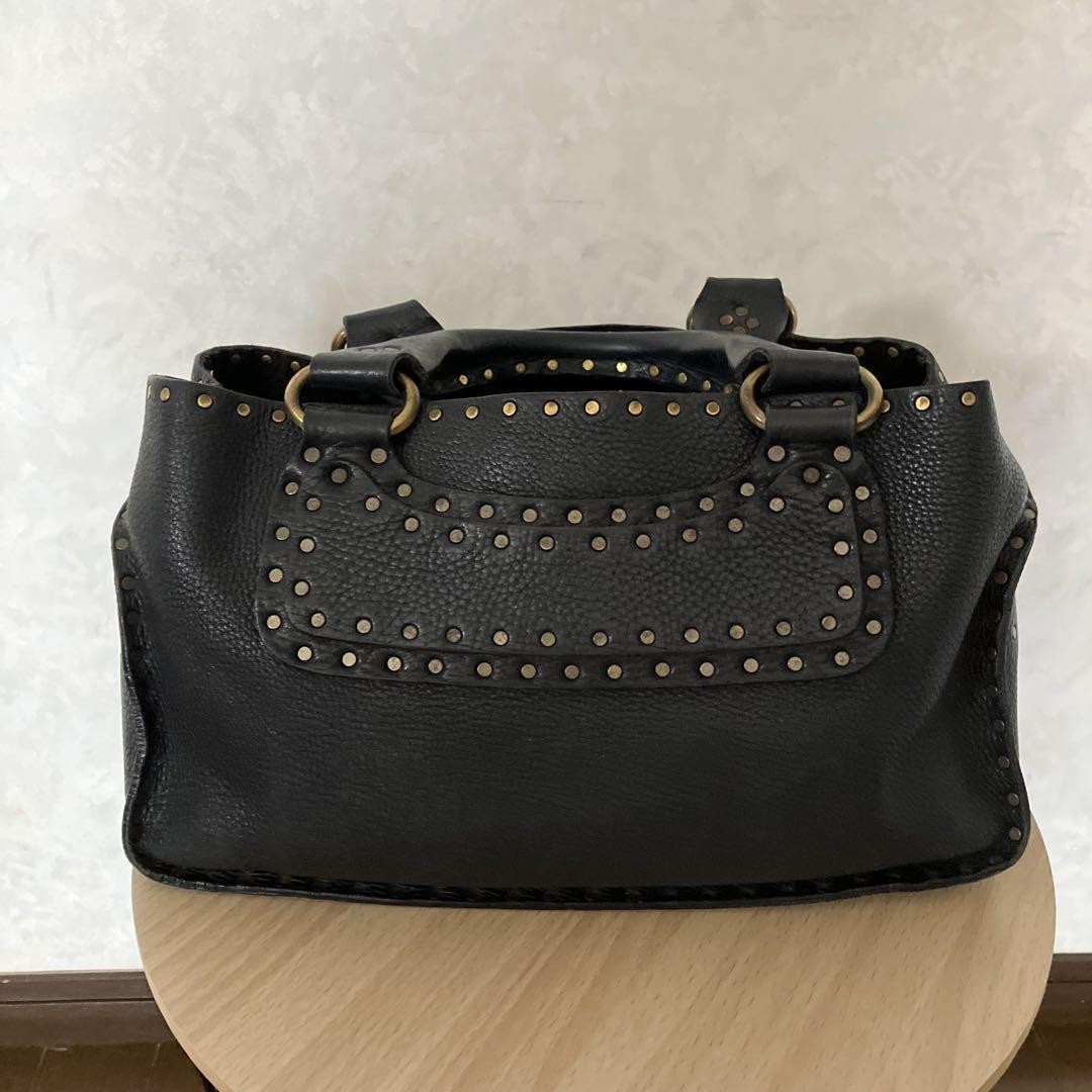 CELINE Black Boogie Bag with Studded Detail