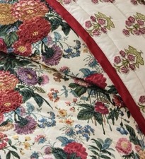 Pottery Barn Margeaux Quilt Floral Embroidered Reversible King Cottage NEW