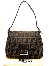 Auth FENDI Mamma Bucket Zucca Canvas Khaki One-shoulder bag W/D BL120006