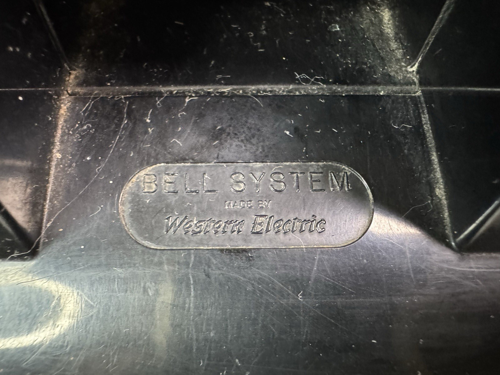 Vtg Bell System Western Electric 500 DM Black Rotary Dial Desk Telephone