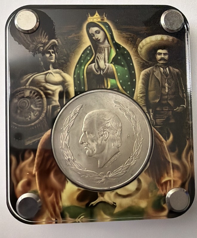 1953 MEXICO Large SILVER 5 Pesos Coin MEXICAN Independence HERO Hidalgo