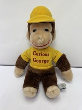 Curious George Vintage 1984 Knickerbocker 11" Monkey Plush Yellow Hat Shirt