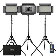 GVM 1500D 3 Pack 3x 24" Softbox - 75W CRI 97 Bi-Color RGB Video Light
