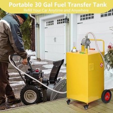 30 Gallon Fuel Caddy Fuel Storage Tank Manuel Pump W4 Wheels Heavy Duty Yellow 30 Gallon Fuel Caddy Fuel Storage Tank Manuel Pump W4 Wheels Heavy Duty Yellow