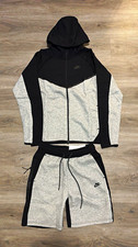 Nike Men's M Black/Gray Colorblock Full Zip Hoodie Shorts 2-Piece Set