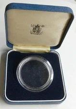 Royal Mint Blue Box for any Crown / £5 coin + capsule (empty, coin not supplied)