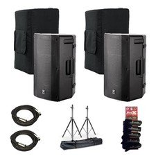 Bundle of Yorkville YXL12P 12" Powered Portable Speakers  Extra Accessories