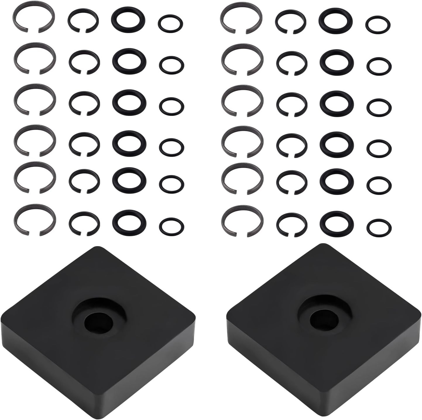12 Sets 3/8" & 12 Sets 1/2" Impact Retaining Ring Clip Friction Rings with O-Rin