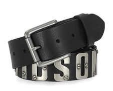 Harley-Davidson Men's Metal H-D Letters Genuine Leather Belt Black BMM083/08