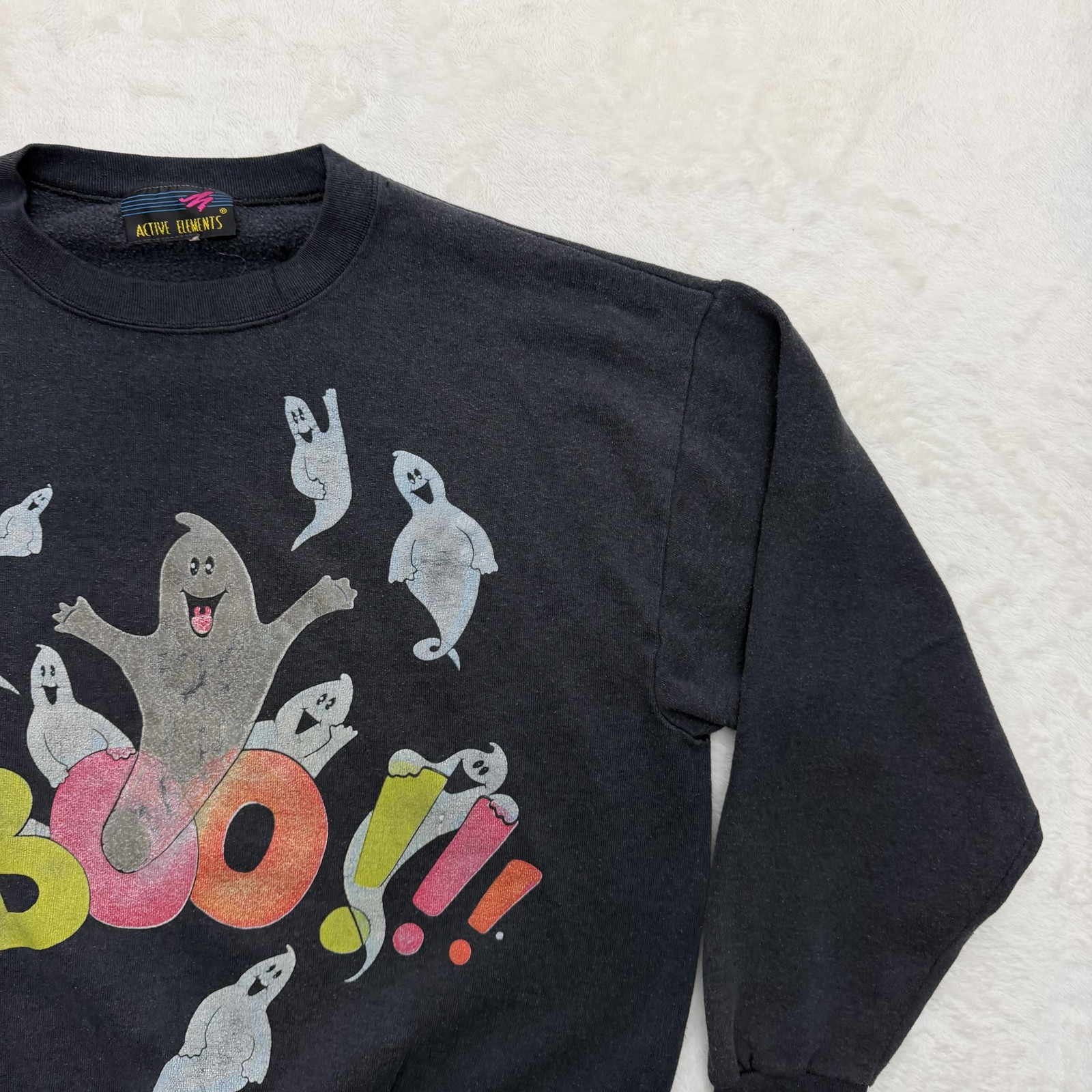 Vintage Active Elements Boo Ghost Sweatshirt Mens… - image 4