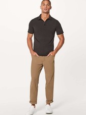 Lululemon Men's Evolution Polo Black Short Sleeve Moisture Wicking Size Small