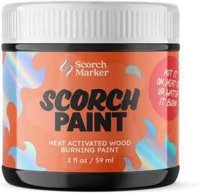 SCORCH PAINT   Wood Burning Paint for Crafts, Stencils, DIY Projects & Pyrograph