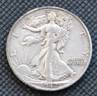 1942-S Walking Liberty Half Dollar - Circulated - 90% Silver    #N1682